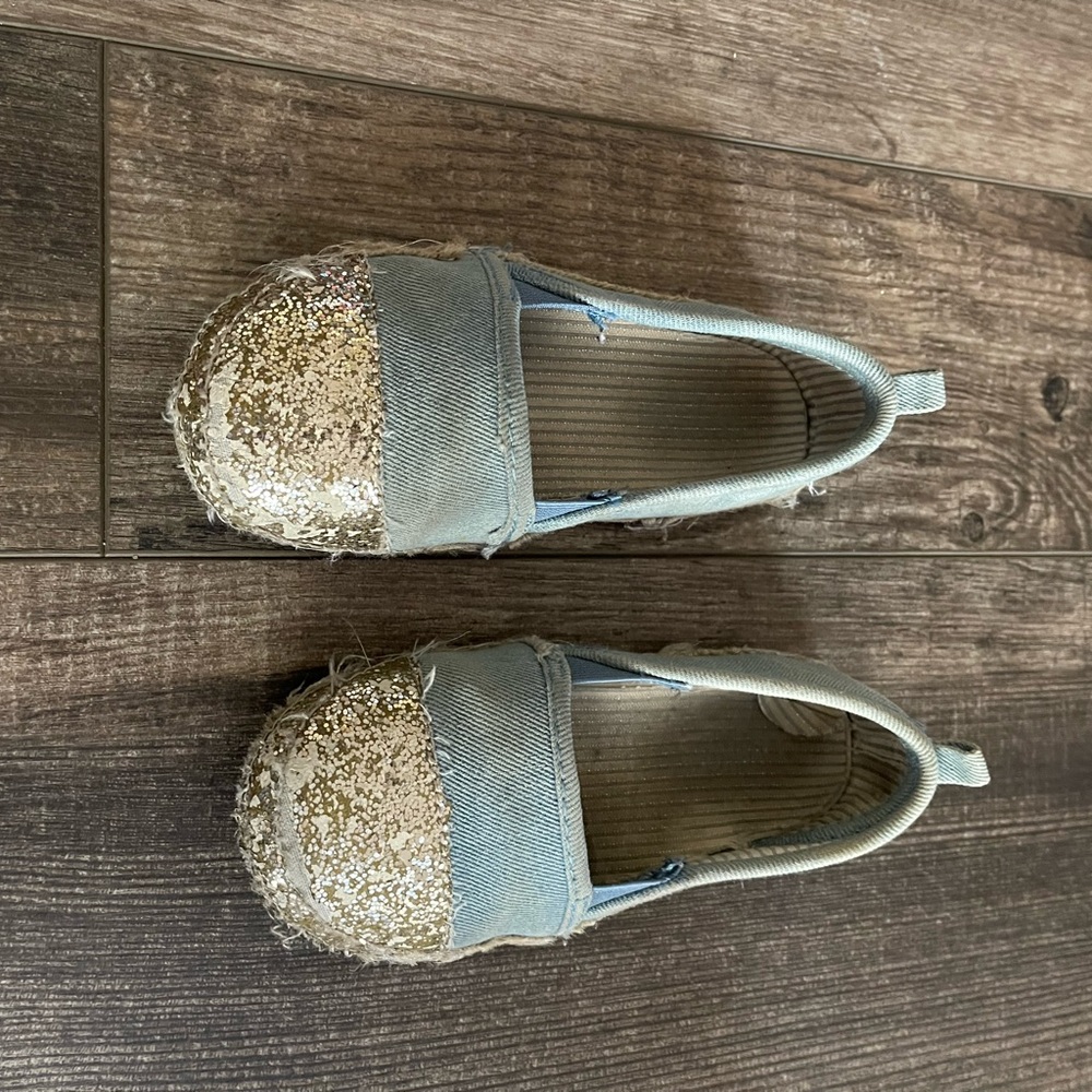 Denim espadrilles with gold toes - Picture 1 of 6